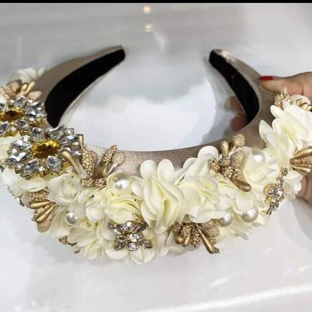 Flower-Rhinestone headbands - Krystina's Hair Boutique 